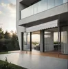 A modern house with a patio and an awning extended over sliding glass doors. Produktbild-Vorschau