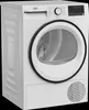 A front diagonal view of a white Beko dryer. Produktbild-Vorschau