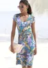 LASCANA Sommerkleid mit V-Ausschnitt im Alloverdruck, Produktbild-Vorschau 4