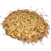 A pile of birdseed with mealworms mixed in, on a white background. Produktbild-Vorschau