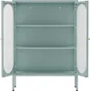 Credenza moderna a 2 ante da 80 cm in metallo e vetro verde Anteprima dell’immagine prodotto 4