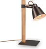 Tischleuchte Briloner Holz Braun E27 Tischlampe Metall Produktbild-Vorschau 1