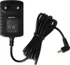 A black power adapter with a coiled black cable and a yellow connector. Produktbild-Vorschau