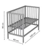 Beistellbett 60x120 cm mit Matratze & Umbauseite - grau - Produktbild-Vorschau 22
