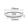 A technical drawing of a round LED panel light with dimensions and wattage indicated. Produktbild-Vorschau