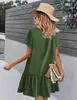 ASKSA Damen Sommerkleid Button Down Leinenkleid Strandkleid Produktbild-Vorschau 3