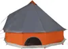 vidaXL Tipi tente familiale 12 personnes Gris et orange Voir les images du produit 6
