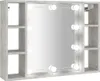 vidaXL Zrkadlová skrinka s LED betónom sivá 76x15x55 cm Náhľad obrázku produktu 1