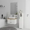 Badschrank Midischrank schmal weiß matt - 102x20x24 cm Produktbild-Vorschau 3