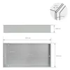 This image displays a technical drawing and dimensions for a stainless steel shower niche. Náhled obrázku produktu