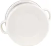 A top-down view of a white enamel pot with two handles. Produktbild-Vorschau