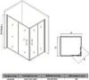 A technical drawing and dimension chart for a shower enclosure. Produktbild-Vorschau