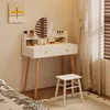 Toaletný stolík so zrkadlom, moderný, biely, so zásuvkami, Náhľad obrázku produktu 6