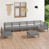 8-tlg. Garten-Lounge-Set Massivholz Kiefer Grau Produktbild-Vorschau 2