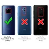 A collage of three phone backs showing compatibility with a Huawei Mate 20 Pro and incompatibility with other Huawei models. Produktbild-Vorschau