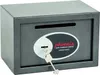 A small, gray, metal safe with a key lock and a slot for deposits. Anteprima dell’immagine prodotto