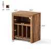 A diagram showing the dimensions of a wooden record player stand. Produktbild-Vorschau