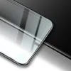 A close-up shot of the edge of a smartphone screen protector, showing its reflective surface and metallic edge. Produktbild-Vorschau