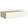 Nástenná zásuvková polica dubová a biela 40x23,5x10 cm MDF Náhľad obrázku produktu 10