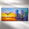 Wanduhr Bürouhr Leinwand Bild 60x30 Wolkenkratzer Stadt Produktbild-Vorschau 2