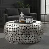 FineBuy Table basse design ronde 66 cm Aluminium argenté et Voir les images du produit 1