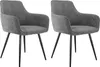 Two gray upholstered chairs with black metal legs are shown against a white background. Anteprima dell’immagine prodotto