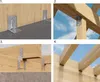 Four images showing different applications of metal brackets for wood construction. Anteprima dell’immagine prodotto