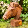 Pferdekopf Skulptur für Pfosten und Mauerpfeiler Gartendeko Produktbild-Vorschau 3