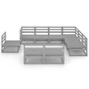 Cloris Designermöbel 9-tlg. Garten-Lounge-Set Grau Kiefer Produktbild-Vorschau 3