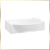 A white ceramic sink with a rectangular base and a curved basin, shown from a slightly elevated side angle against a white background. Podgląd zdjęcia produktu