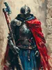 CALVENDO Puzzle Panzerreiter mit Hellebarde | 1000 Teile Produktbild-Vorschau 3