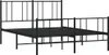 A black metal bed frame with a headboard and footboard, shown from a side angle against a white background. Náhled obrázku produktu