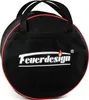 A black round bag with red trim and a white logo. Produktbild-Vorschau
