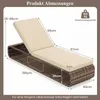 Chaise longue de jardin COSTWAY en polyrotin, chaise longue Voir les images du produit 3