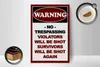 Holzschild Hinweis 12x18cm Warning no trespassing Produktbild-Vorschau 3