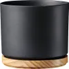 Blumentopf Soendgen Oslo Keramik Holz matt Ø 22 cm H 20 cm Produktbild-Vorschau 1