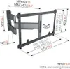 A technical diagram showing the dimensions and specifications of a TV wall mount. Produktbild-Vorschau
