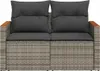 vidaXL Gartensofa 2-Sitzer mit Kissen Grau Poly Rattan Produktbild-Vorschau 4