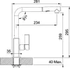 Technical drawing of a faucet with dimensions. Produktbild-Vorschau