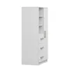 A white children's bookshelf with three drawers and one door. Náhľad obrázku produktu