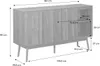Credenza scandinava a 2 ante effetto legno, 150cm, Marrone Anteprima dell’immagine prodotto 6