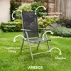 AREBOS Gartenstuhl Hochlehner klappbar 2er Set 7-fach Produktbild-Vorschau 3