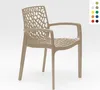 A single beige armchair with a patterned seat and backrest is shown against a white background. Produktbild-Vorschau
