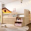 Lit enfant Merax 90 x 200 cm, forme maison, lit mezzanine Voir les images du produit 1
