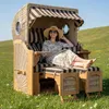 Strandkorb wetterfest Düne Teak Shell 2-Sitzer mit Produktbild-Vorschau 3