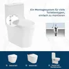 A marketing image showing a toilet and different types of toilets with text descriptions. Náhled obrázku produktu