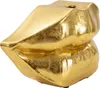 Mauro Ferretti Vase Mundlippe 23x8x12 cm gold Produktbild-Vorschau 2