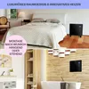 A split image showing a bedroom with a heater and a bathroom with a heater mounted on the wall. Podgląd zdjęcia produktu