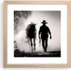 Gerahmtes Poster - Rahmen in heller Eiche - Cowboy Pferd Produktbild-Vorschau 1