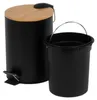 Odpadkový koš do koupelny s bambusem ZETRU, 3 l, černý Náhled obrázku produktu 9